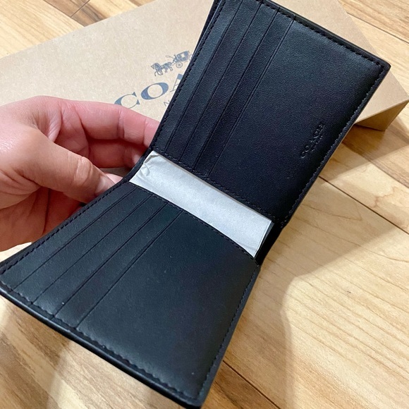 💯💜NEW🆕Coach Men Bifold wallet/signatures canvas - Picture 3 of 6